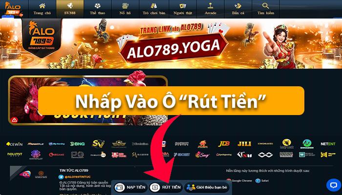 Chọn vào ô "Rút Tiền" Chọn vào ô "Rút Tiền"