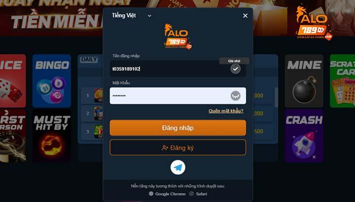 Đăng nhập ALO789 dễ dàng